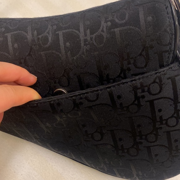 Vintage Dior saddle bag black in monogram classic authentic mint silver - Picture 8 of 12